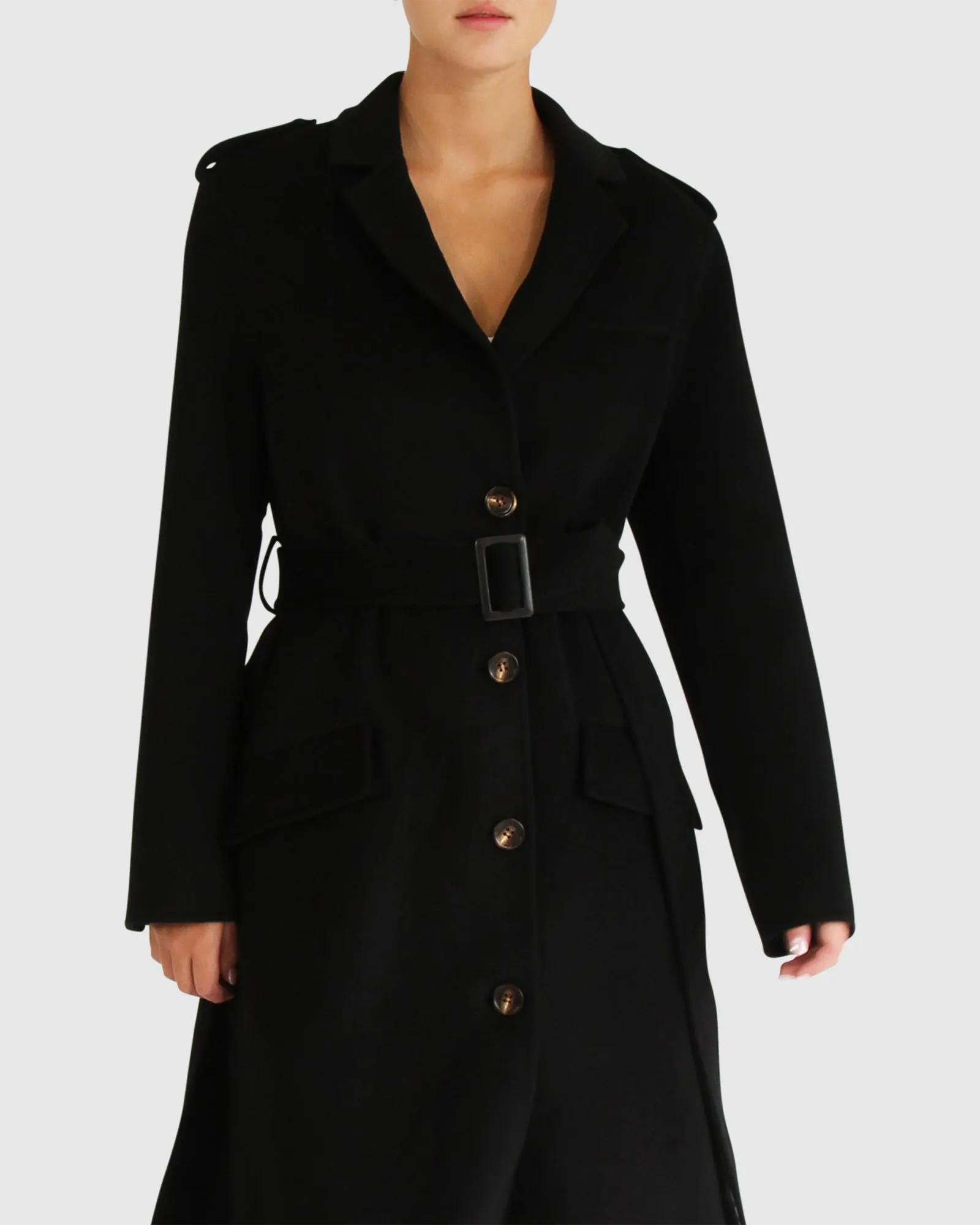 Skylight Longline Coat - Black