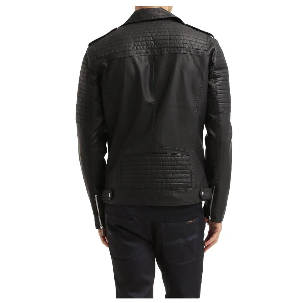 Slim Fit Motorcycle Black Leather jacket