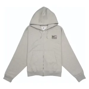 Stussy x Nike Fleece Zip Hoodie Grey Heather