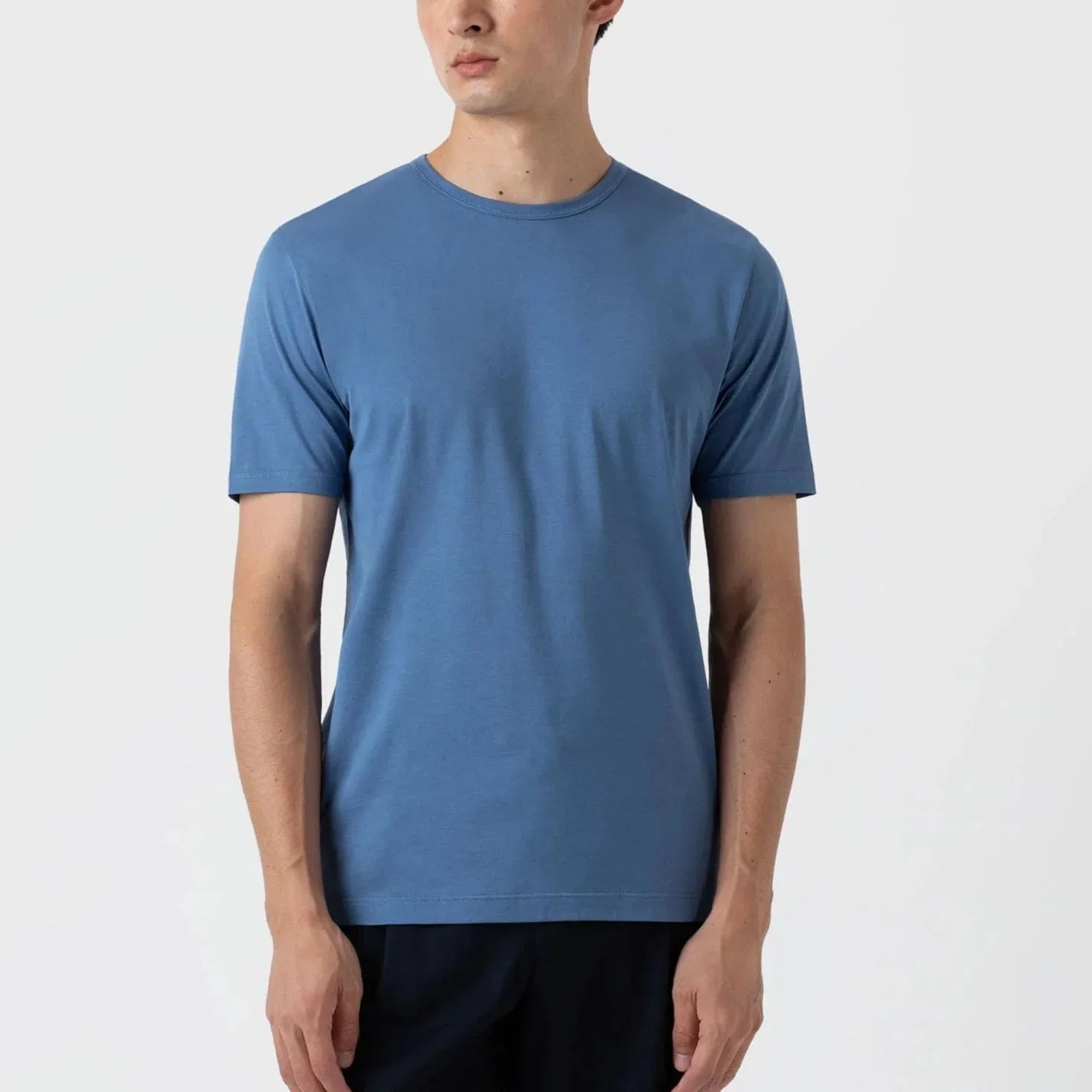 Sunspel Short Sleeve Classic T‑shirt Bluestone