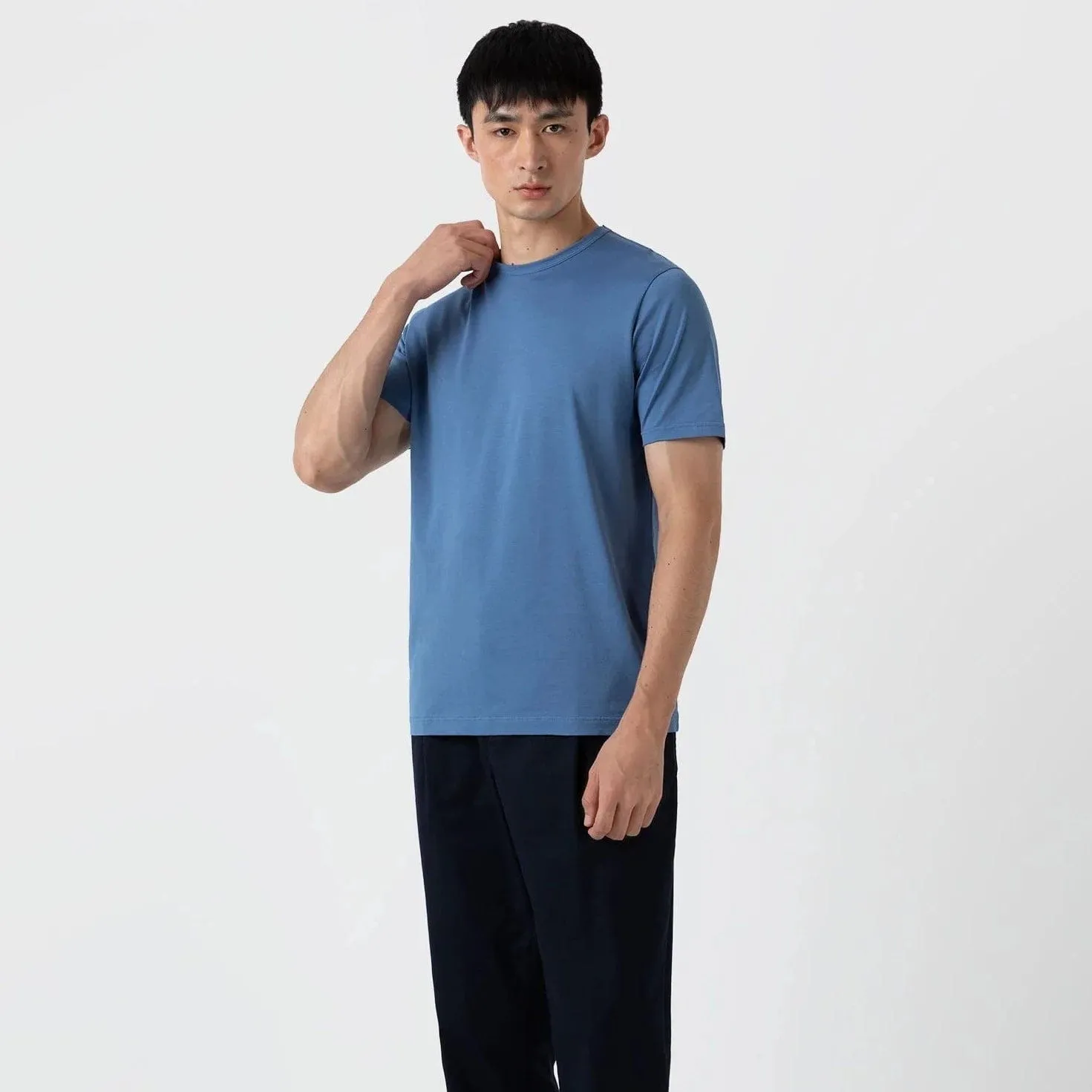 Sunspel Short Sleeve Classic T‑shirt Bluestone