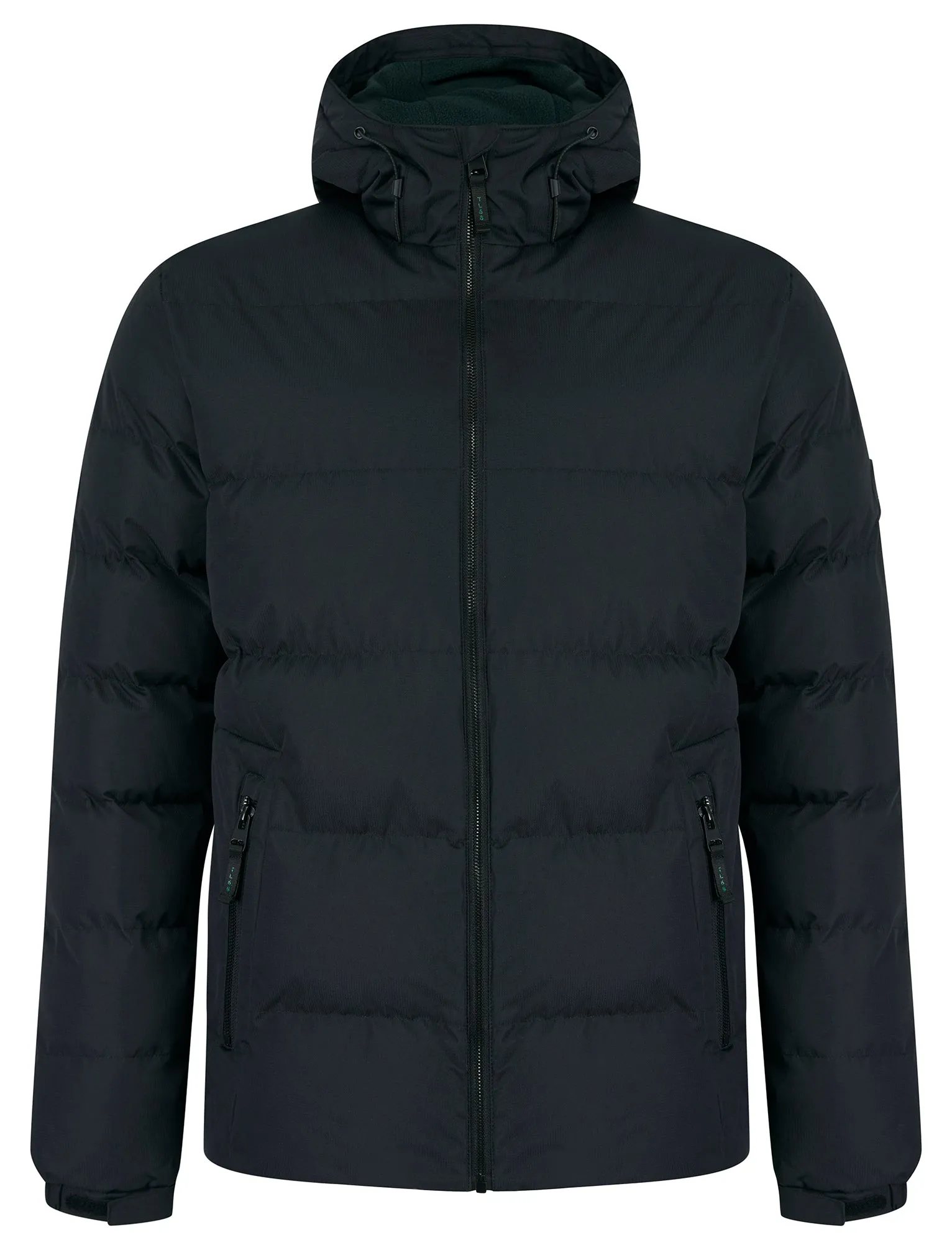 Takato Micro-Fleece Lined Quilted Puffer Jacket with Hood in Jet Black - Tokyo Laundry