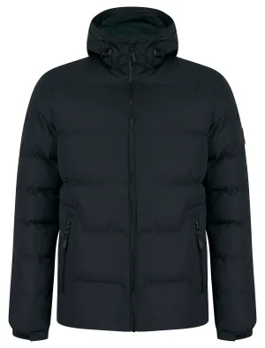 Takato Micro-Fleece Lined Quilted Puffer Jacket with Hood in Jet Black - Tokyo Laundry