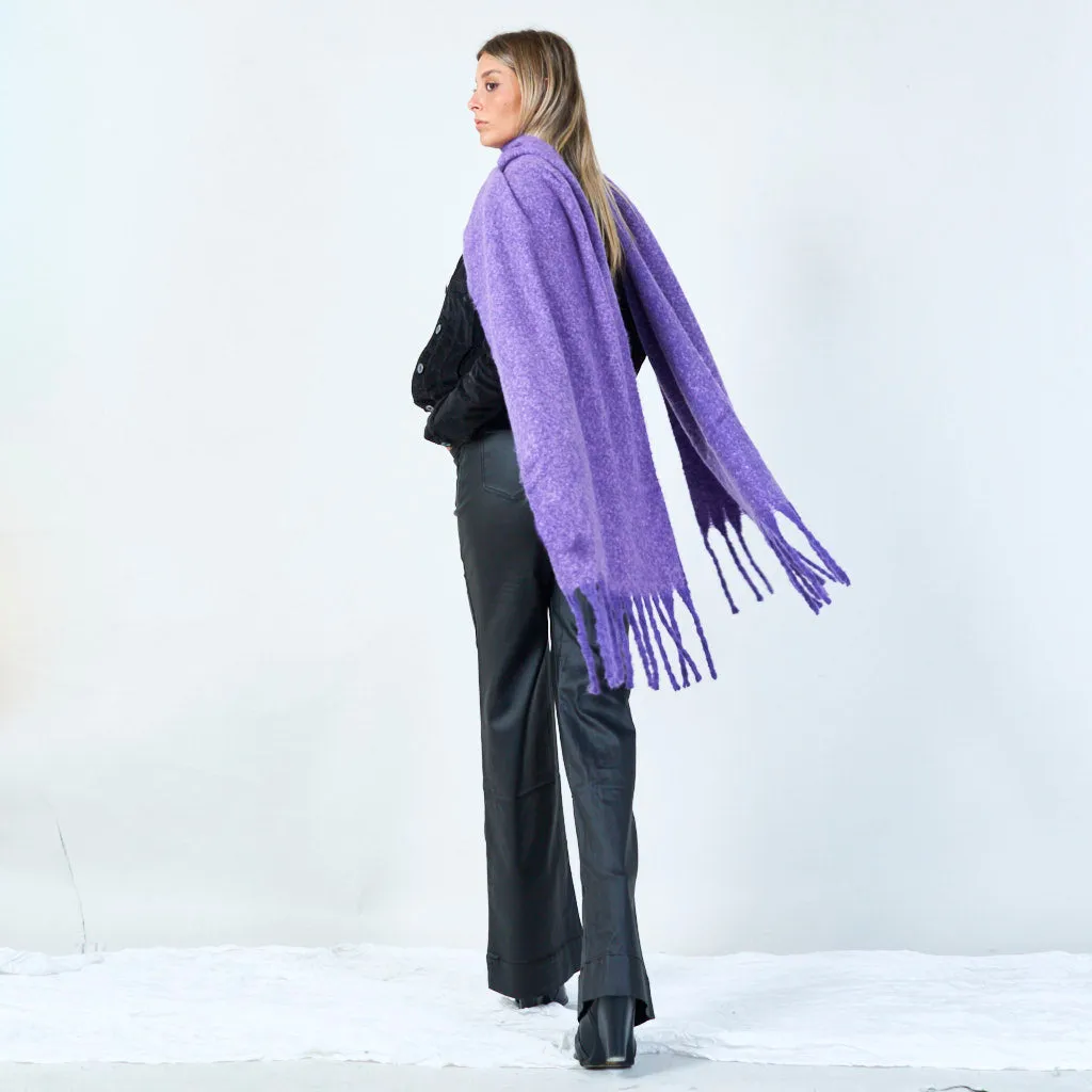 Textured fringe scarf wholesale