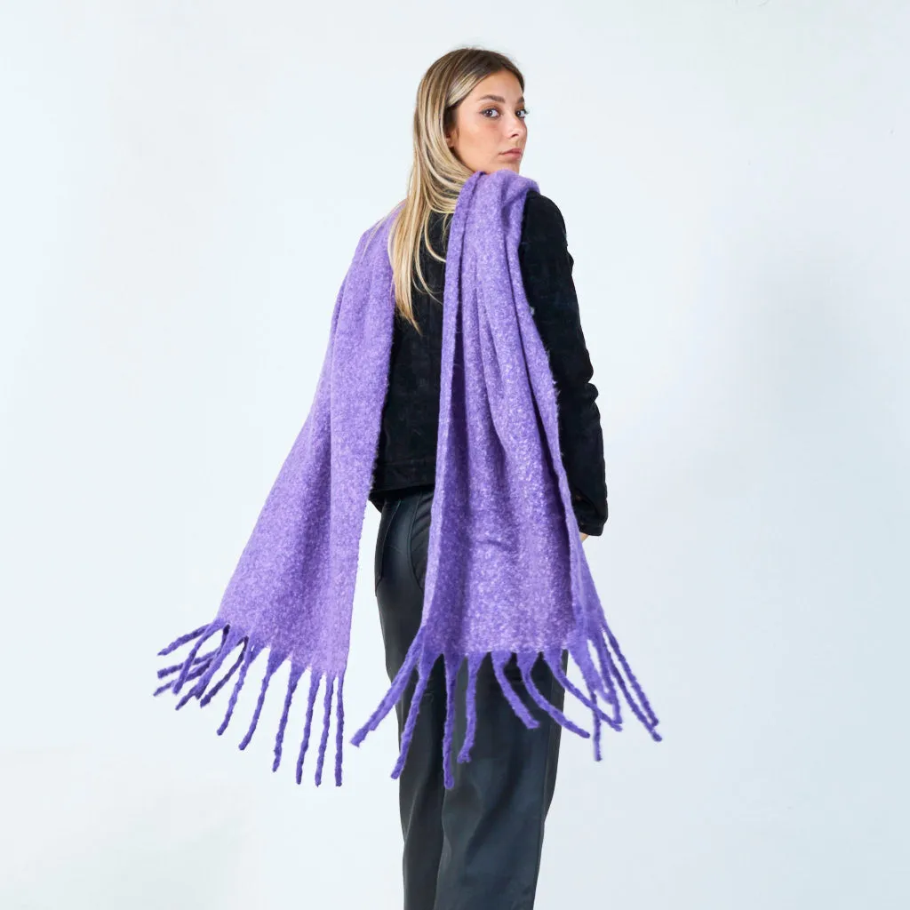 Textured fringe scarf wholesale