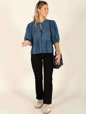 Tie Front Denim Shirt