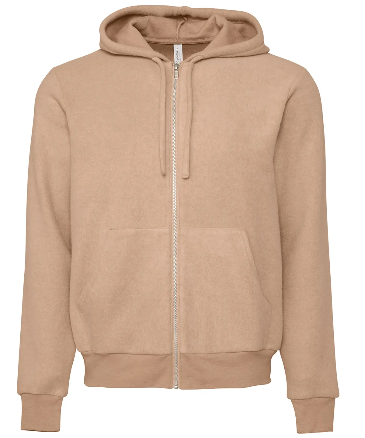 Unisex sueded fleece full-zip hoodie | Heather Oatmeal