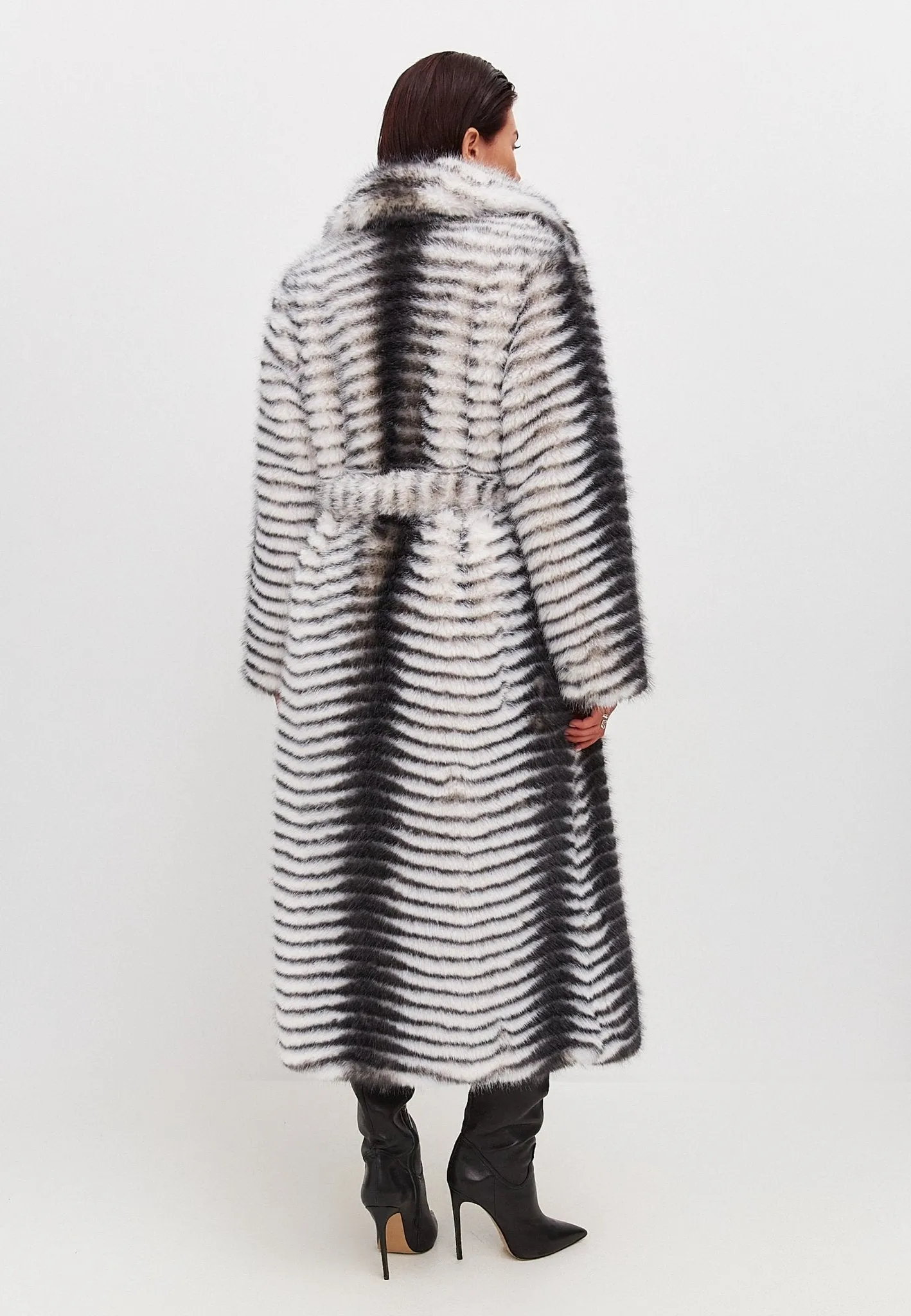 Winter Faux Fur Belted Long Coat