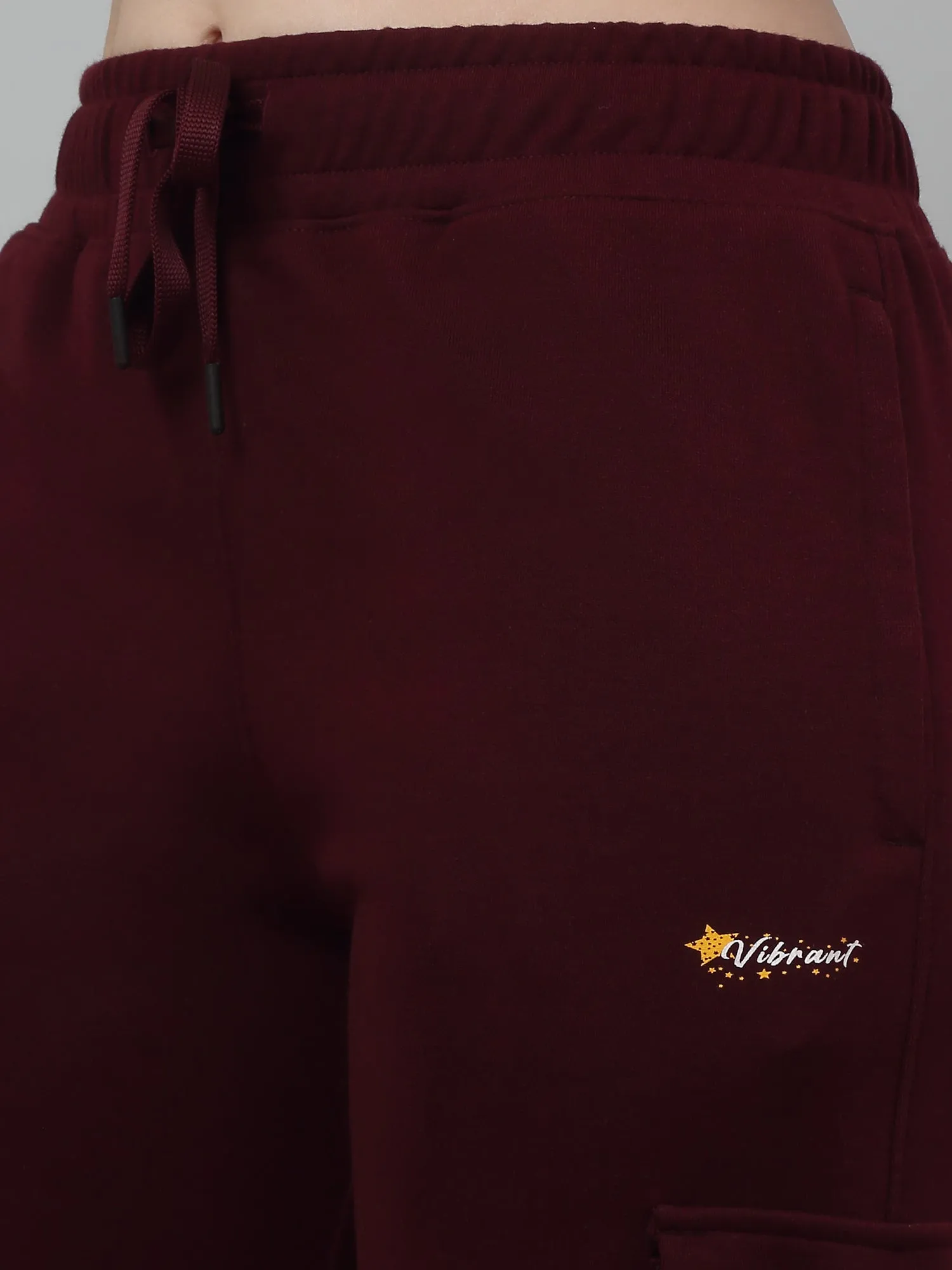 Women's Casual  Maroon Ankle length Mid rise Track Pants