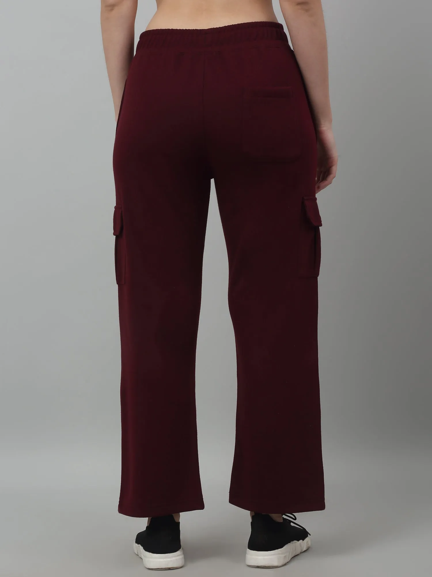 Women's Casual  Maroon Ankle length Mid rise Track Pants