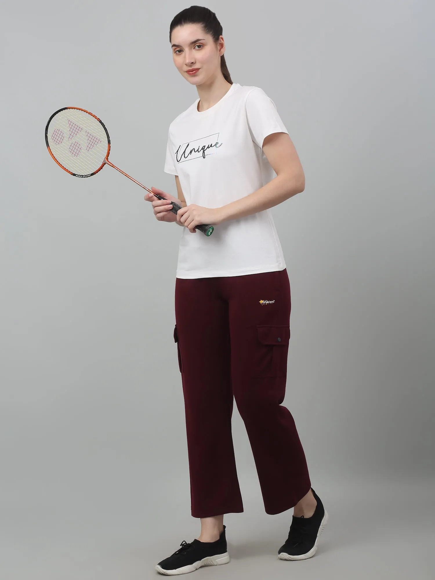 Women's Casual  Maroon Ankle length Mid rise Track Pants