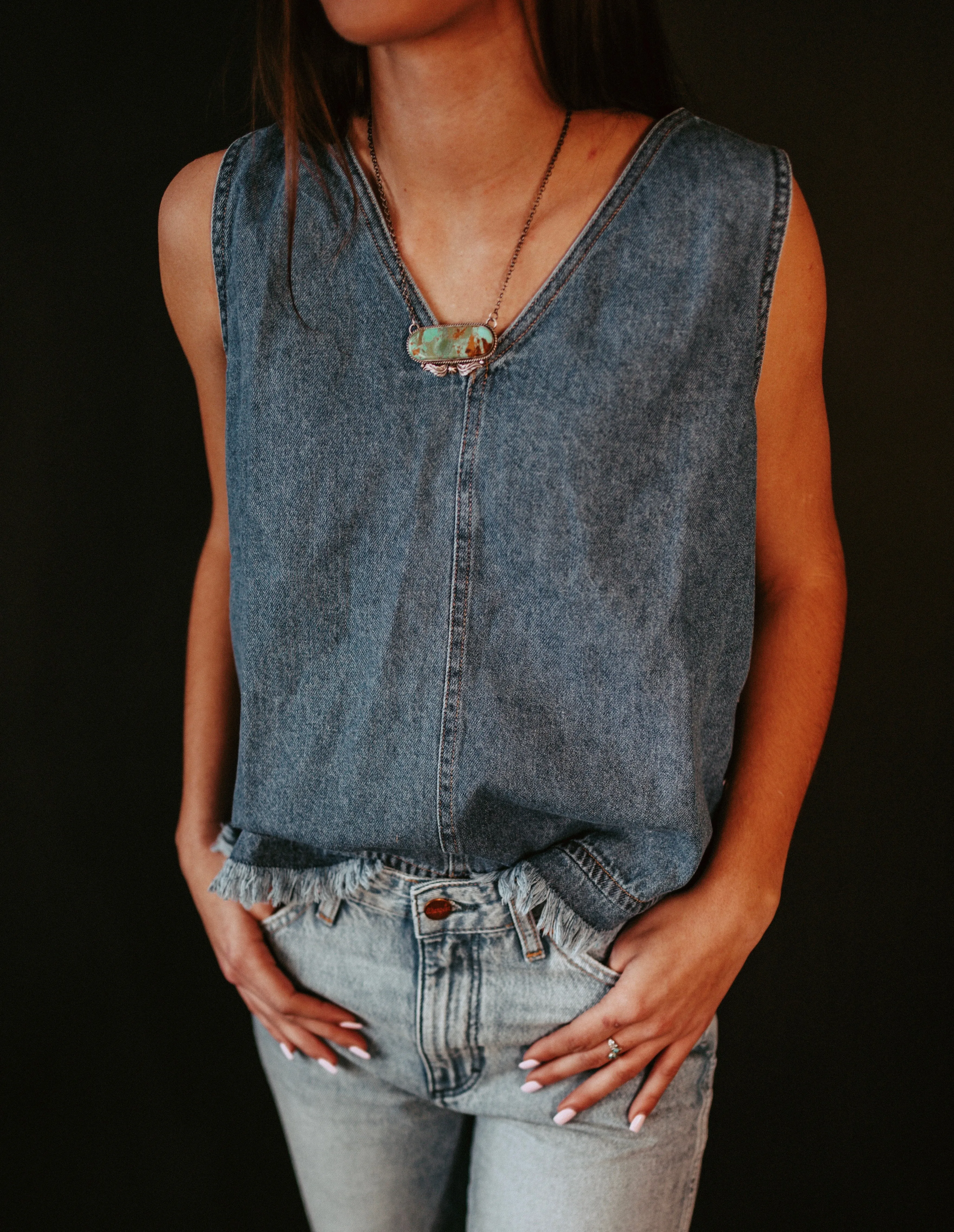 Wrangler Aria Frayed Hem Tank