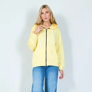 Zipper hoodie with front pockets wholesale